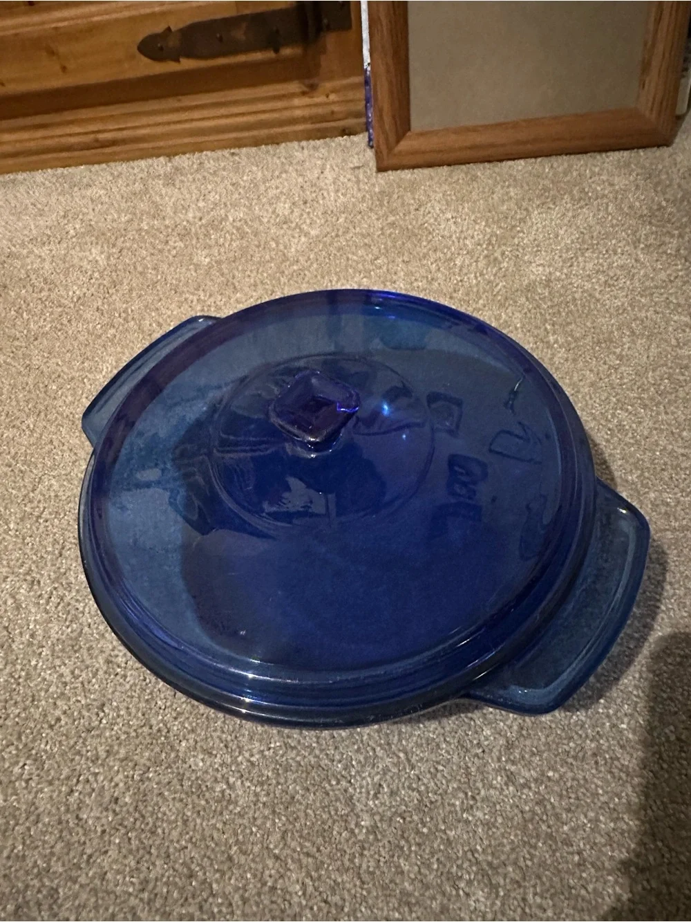 Anchor Hocking Deep Blue Glass Covered Casserole